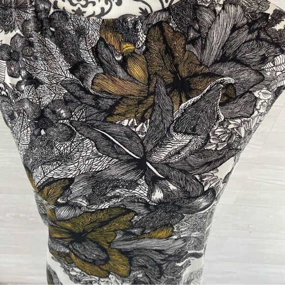 Saloni Floral Brushstroke Capped Sleeve Silk Top - Picture 2 of 7